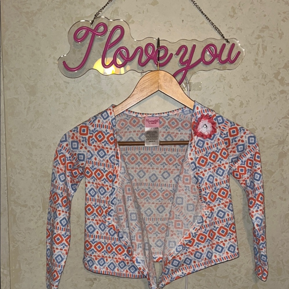 Nannette Multicolor Patterned Kids Cardigan